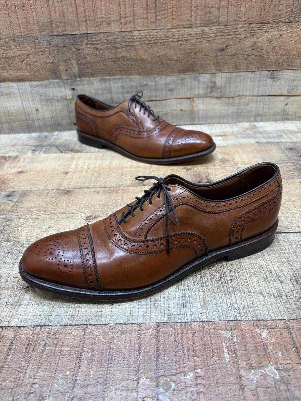 Allen Edmonds Shoes Mens 11 A Brown Leather Strand Cap Toe Oxford Dress USA